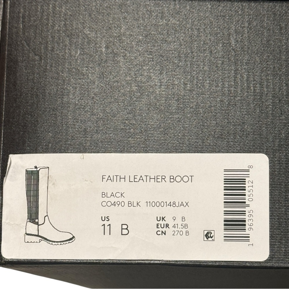$275 COACH Faith Knee-High Lug Sole Leather Riding Boots Black New Sz 11B